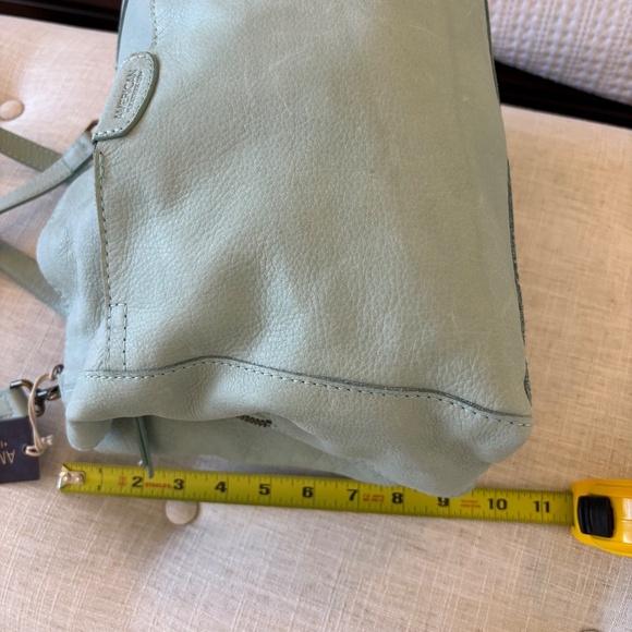 NWT American Leather Co.  genuine leather hobo bag in a light blue/mint color, - Picture 8 of 16